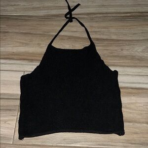 Black sweater Halter Neck Women's Top